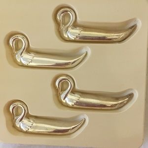 Vintage style Silver Plated Swan Knife Rest -  2 sets of 4 ❤️❤️❤️🌟